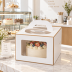 Cake Box with Handle and Front Window 1,000pcs