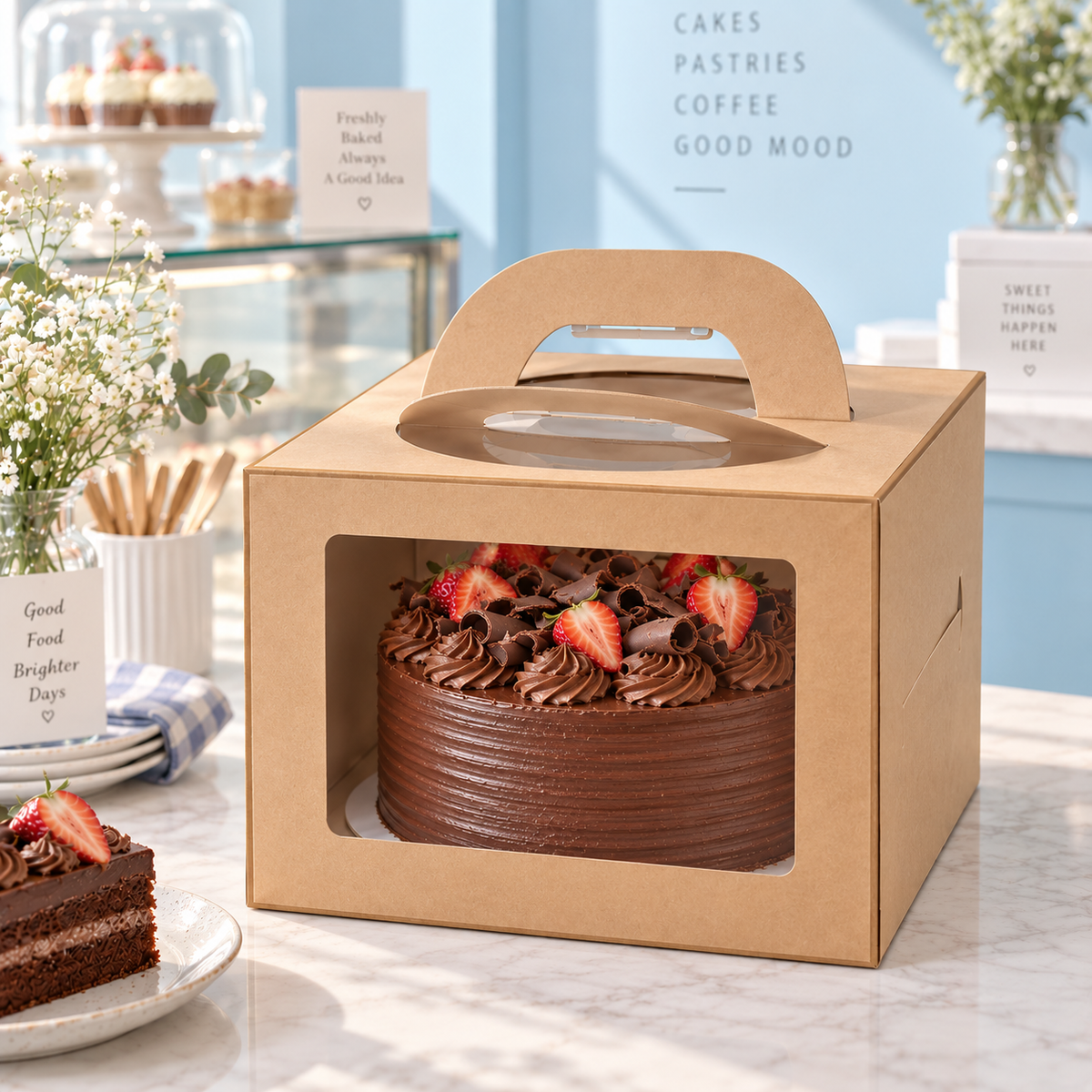 Cake Box with Handle and Front Window 1,000pcs